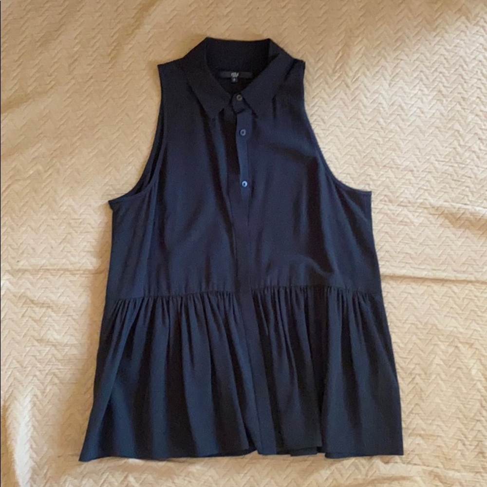 Black tibi peplum top